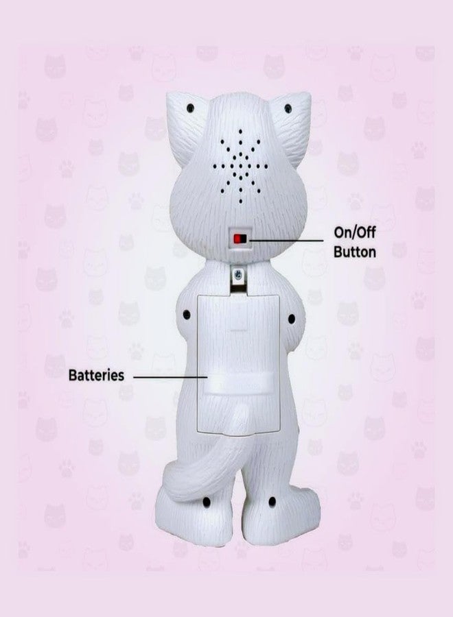 BRAVIADECOR Bravia Interactive Talking Tom Cat Toy for Kids, Voice Repeat, Story & Music Features, White Colour, 3+ Years, Multi Functions, Color As per Stock, Model- 11 - Image 2